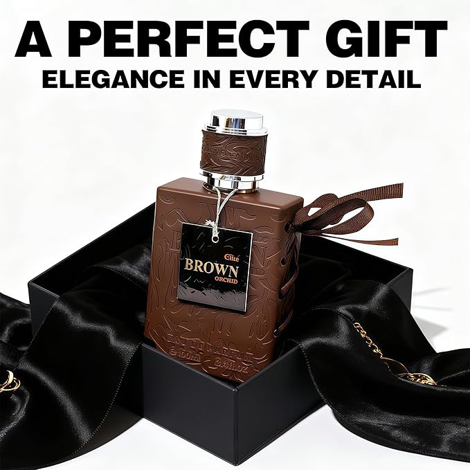 A CENTER Elite Brown Orchid Cologne for Men/Eau de Parfum Natural Spray 3.4 Fl Oz Perfume Suitable for All Skin Type Men Fragrance Daily Used