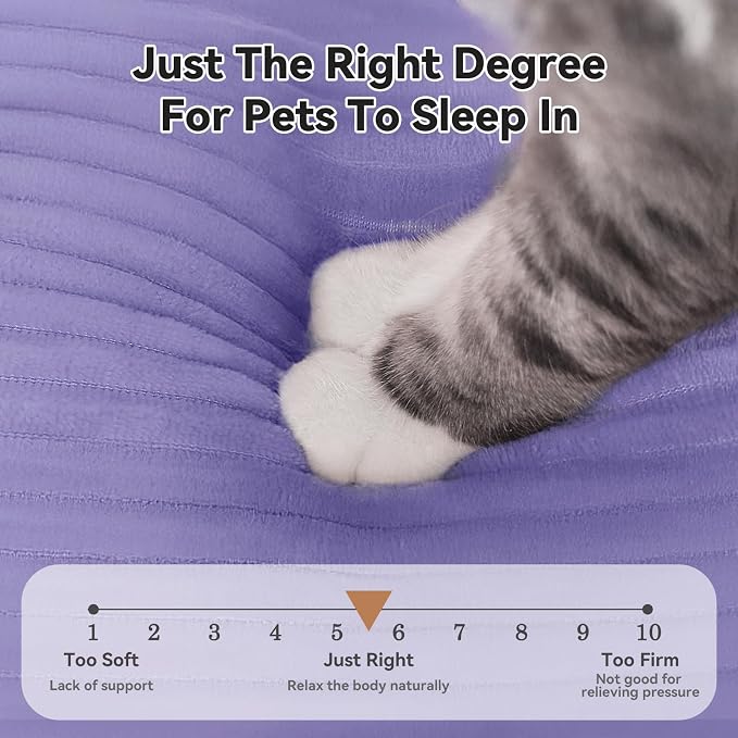 Zerbuger 20in Violet Rectangle Cat Dog Bed Machine Washable Sleeping Sofa | for Large Medium Small Pets Indoor Outdoor, Non-Slip Bottom Soft Puppy Bed Durable Orthopedic Calming Pet Cuddler