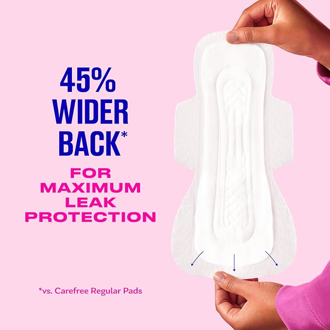 Carefree Ultra Thin Pads for Women, Super/Long Pads with Wings, 28ct | Carefree Pads, Feminine Care, Period Pads & Postpartum Pads | 28ct (Pack of 1)