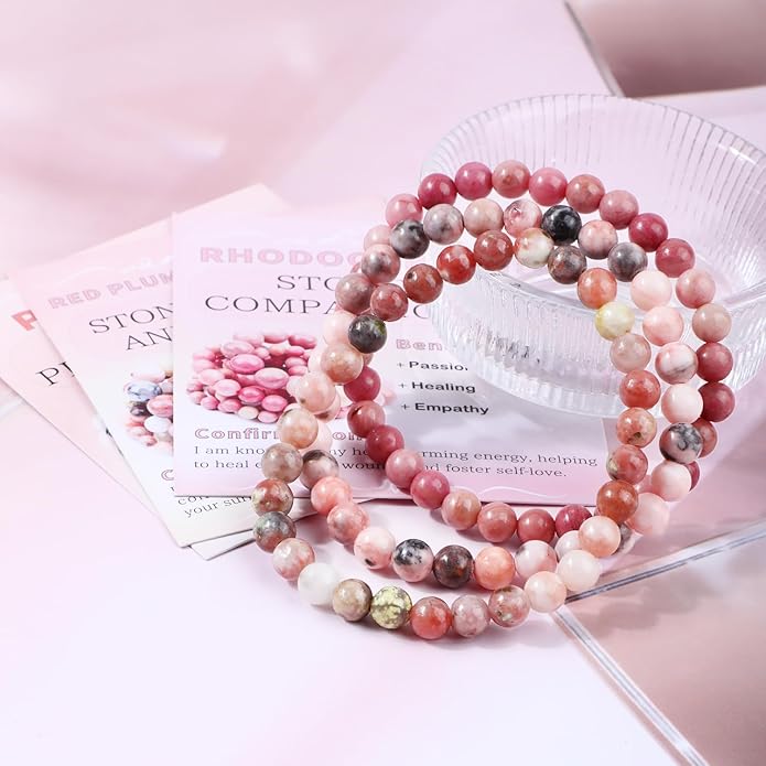 NCB 2.3-Piece 4mm Natural Crystal Gemstone Stretch Bracelets – Handmade Reiki Energy Healing Jewelry for Meditation,Yoga, Unisex