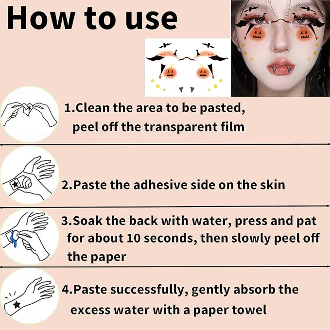 1 Pcs Freckles Face Tattoo, Halloween Prank Makeup Temporary Tattoo, Children's Face Stickers, Halloween Face Tattoo Stickers, Pumpkin Sticker, Glow Up Makeup
