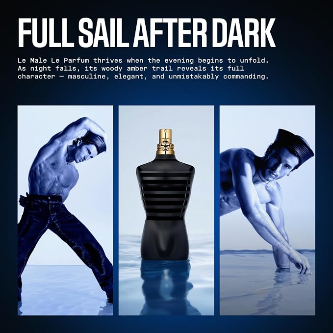 Jean Paul Gaultier Le Male Le Parfum - Amber Woody Eau de Parfum Intense for Men Fragrance - Cardamom, Lavender & Iris, Vanilla - Men's Perfume Spray, 2.5oz