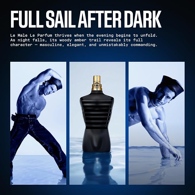 Jean Paul Gaultier Le Male Le Parfum - Amber Woody Eau de Parfum Intense for Men Fragrance - Cardamom, Lavender & Iris, Vanilla - Men's Perfume Spray, 6.8oz