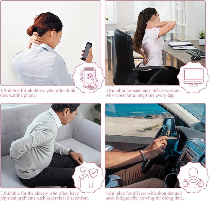 Neck Roller Massager-Neck Massage Tool for Pain Relief Deep Tissue,Ergonomic Handle Design,Lightweight & Portable,Perfect for Super Small One to Use Anytime, Anywhere