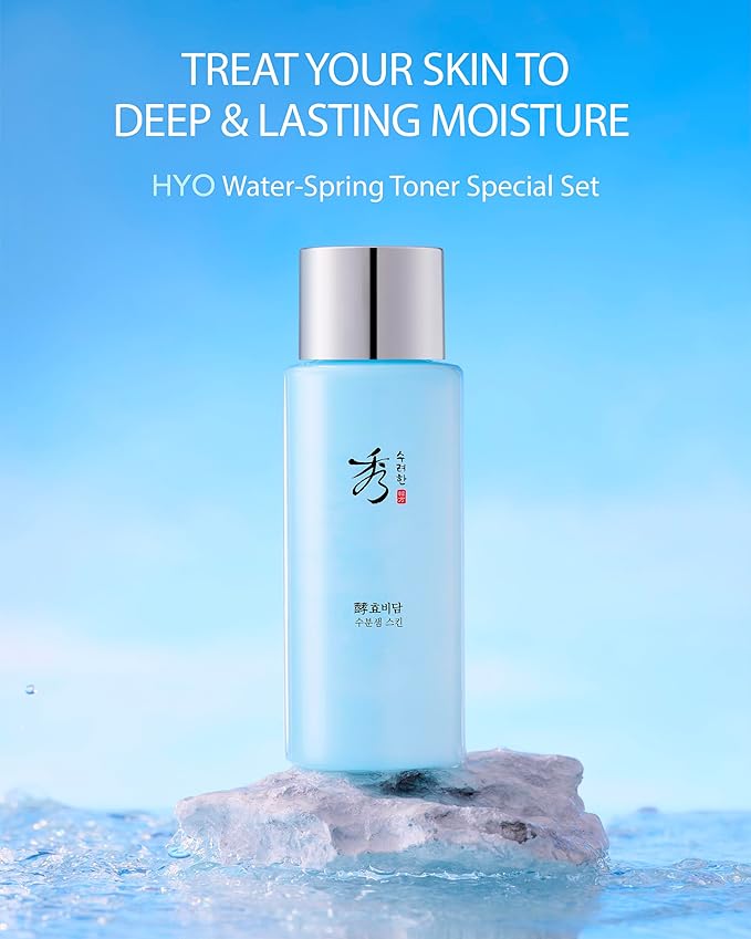 Sooryehan Water Spring Toner Gift Set (8.5fl oz, Pack of 2) - Hydrating, Nutrient-Rich Toner for Conditioning. Korean Skincare by LG Beauty. Fermented Ginseng, Hyaluronic Acid, Amino Acid.