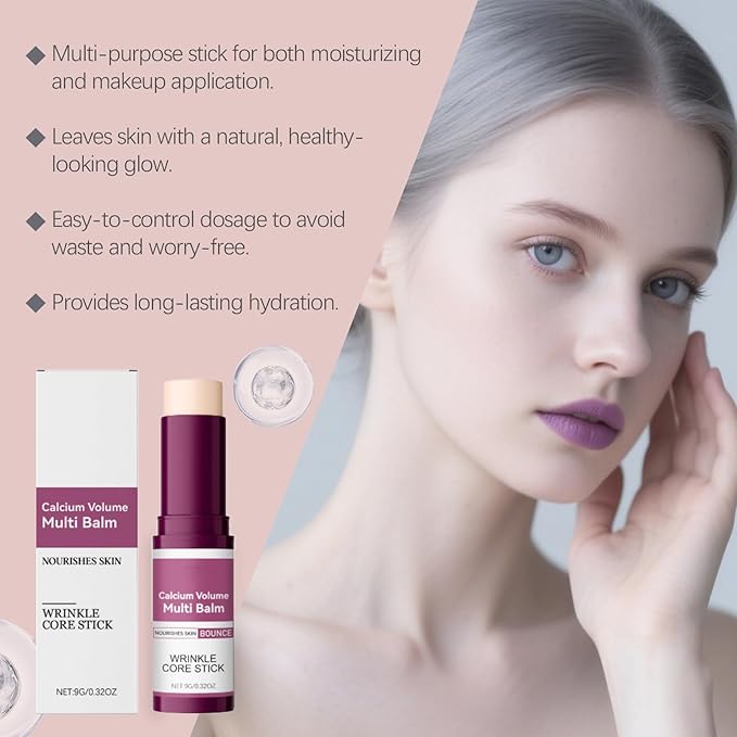 Calcium Multi Balm, Calcium Volume Multi Balm, Wrinkle Core Stick, Korean Collagen Moisturing Stick, Intensive Repair, Keep The Skin Firming Moist and Smooth for Eyes, Neck and Forehead (1)