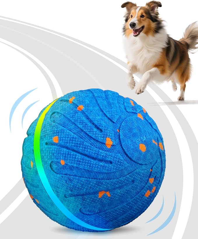 Xeuch Smart Interactive Dog Balls, Automatic Moving Bouncing Ball, E-TPU Material, Motion Activated Rotating Toy for Dogs Puppies, Enrichment & Stimulation Toys for Indoor & Outdoor (Deep Blue)
