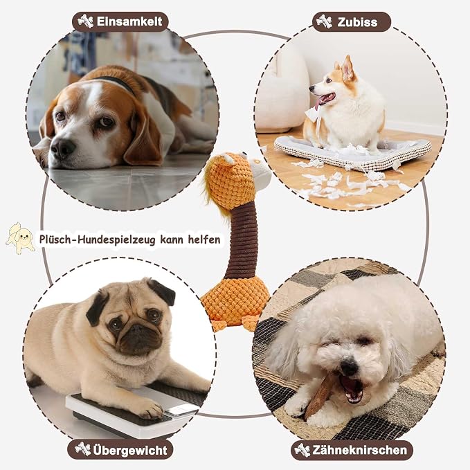 Squeaky Plush Dog Toys, Cute Animal Pet Toy for Small Dogs, Horse