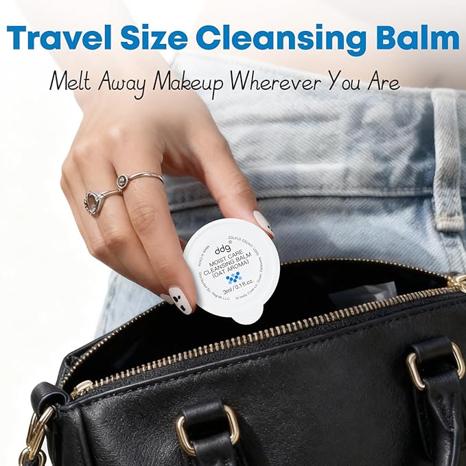 ddg Travel Size Cleansing Balm – Travel-Friendly Makeup Remover for Waterproof Makeup,Sensitive Skin,Vegan Hydrating Formula,Individually Wrapped,10 packs,Holiday Gift