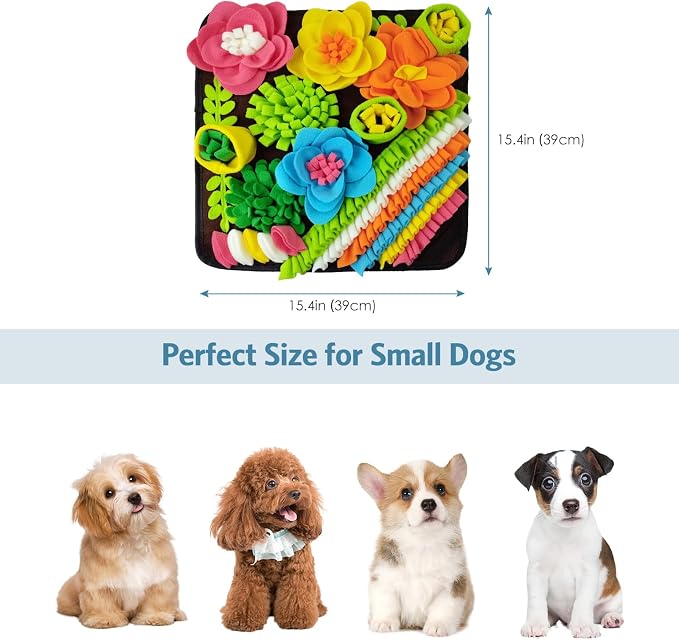 Snuffle Mat for Dogs, 15.4 Inch Wool, Small/Medium Pet Foraging Toy