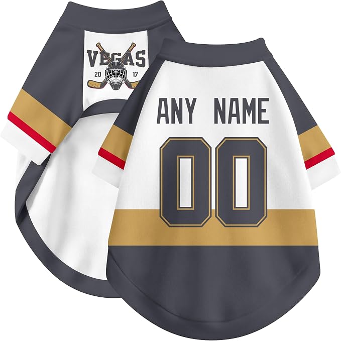 Vegas Dog Clothes Personalized Pet T Shirt for Dogs Gift | Custom Name Number Jersey Style Pet Shirt for Dog
