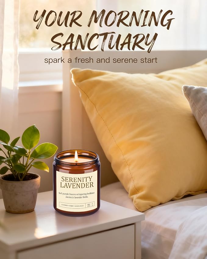 Scented Candles Gift Set, Long Lasting 4 Pack Aromatherapy Candles for Home | 28oz 200 Hour Burn, Purifying Sage, Sea Breeze Vanilla, Calming Lavender, Fresh Eucalyptus, Gifts