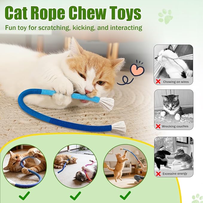 Retro Shaw Catnip Cat Toys Chew Ropes, for Indoor Cats Chew Kicker, 23.6"
