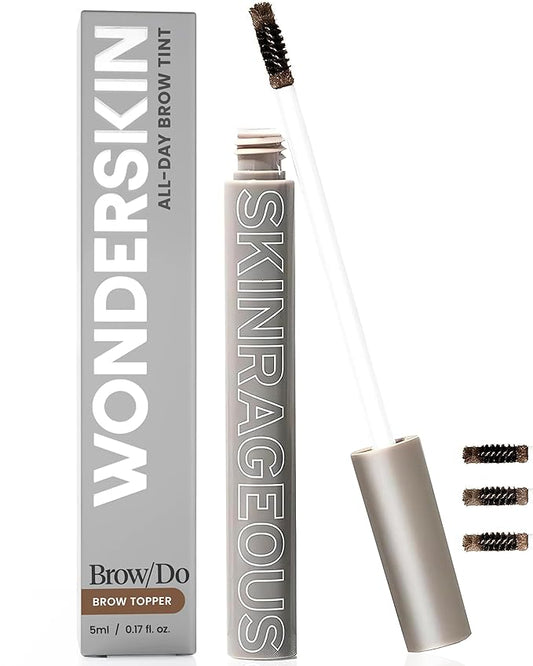 Wonderskin Brow/Do Eyebrow Gel Topper - Skinrageous All-Day Eyebrow Tint Mascara, Long-Lasting, Waterproof & Transfer-Proof Brow Gel Topper (Dark Brunette)