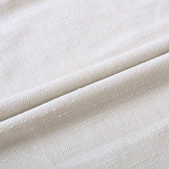 Set of 4 Soft Textured Decorative Throw Pillow Covers 18x18 Inch Cozy Farmhouse Cushion Cover Square Accent Pillow Cases for Bed Couch Sofa Living Room, Cream White