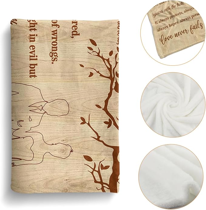 Wedding Gifts for Couples, Bridal Shower Gifts for Bride to Be Soft Blanket | Anniversary Mr and Mrs Gifts, Wedding Gifts for Newlyweds Wedding Throw Blanket 60*50 Inch (Wood)