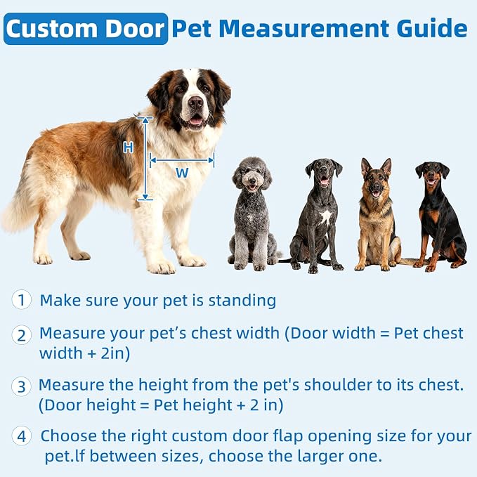 Customizable Size Automatic Dog Door for Door and Wall,No Collar,4 Modes | Bell Activated Auto Lift Pet Door,Anti-Pinch, Custom Fit for Your Pet & Installation Space,Aluminum