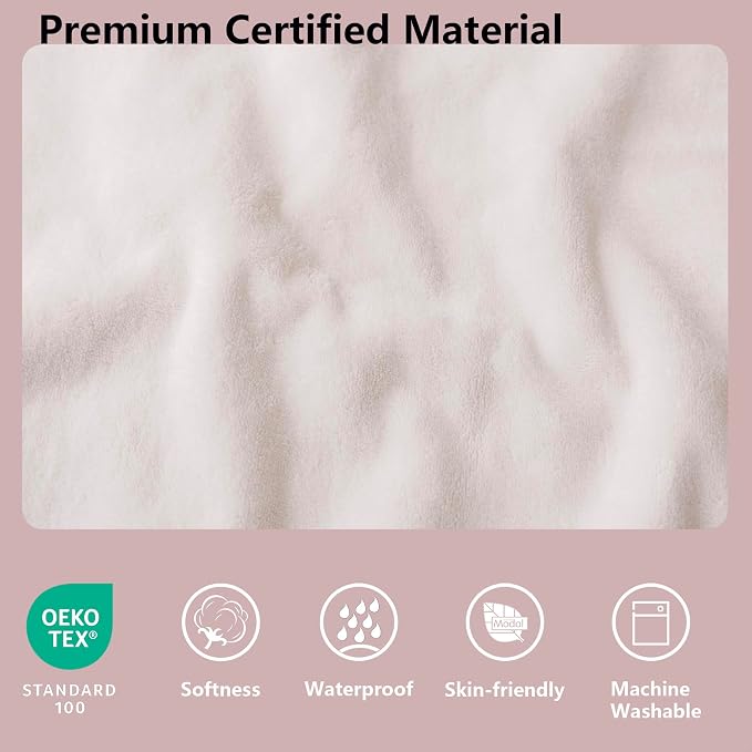 Waterproof Blanket - Reversible Dog Throw as Furniture Protector | Soft Velvet & Flannel, TPU Leak-Proof Liner, Machine Washable, Fits Couch and Bed, 82" x 108", Pink/Cream