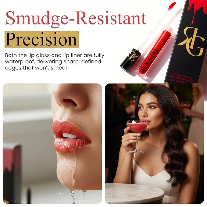Matte Lipstick & Lip Liner Set for Women – Boujee Shade – Long-Lasting Waterproof 2-in-1 Lip Kit – Smudge-Proof Liquid Lipstick with Precision Liner, Enriched with Vitamin E & Shea Butter