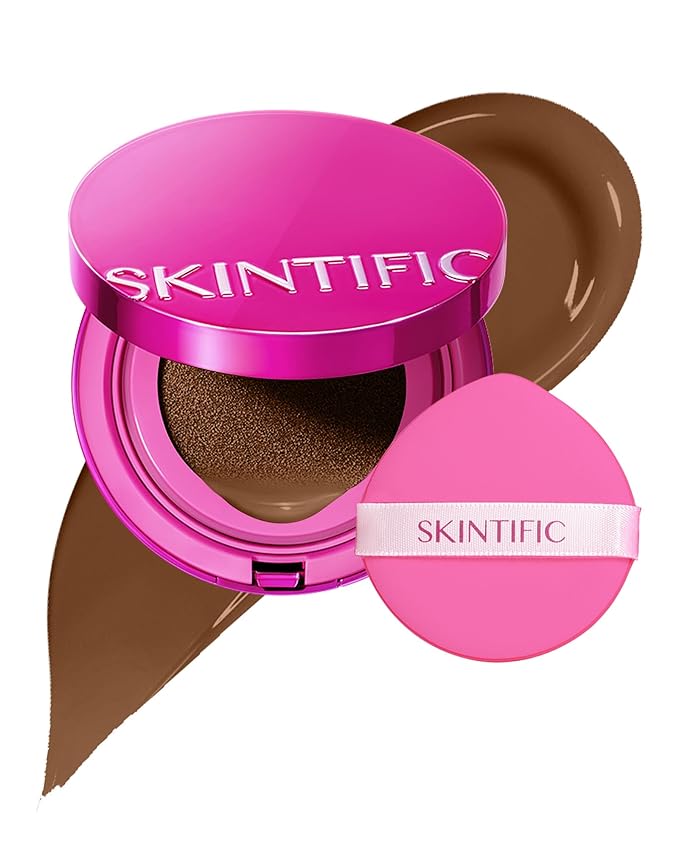 Pink Glow Cushion Foundation #10N Natural Espresso| Medium Coverage, Natural Glow Finish, Moisturizing for Dry Skin, Lightweight, Long-Lasting & Oxidation-Resistant