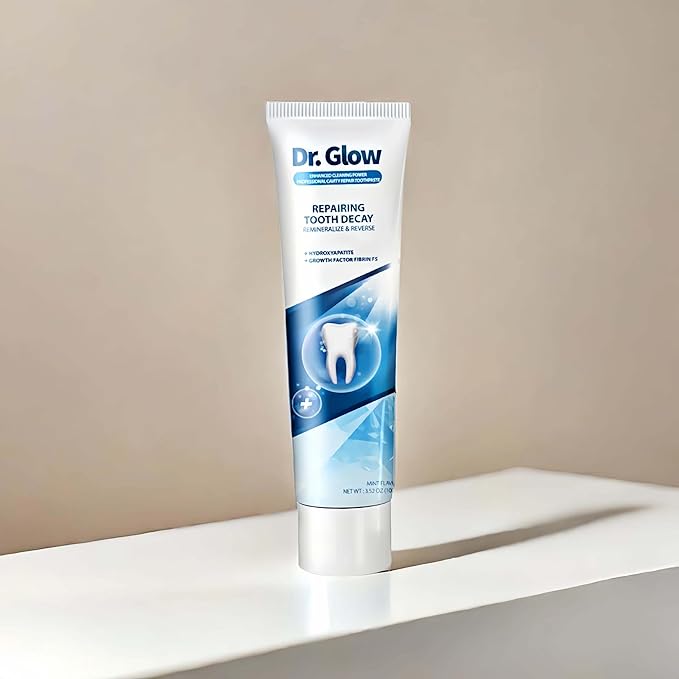 Dr. Glow Adult Cavity Repair Toothpaste, Cavity Reversing Hydroxyapatite Toothpaste, Cavity Filler for Tooth Remineralization, Tooth Decay Treatment Repair, Enamel Repair Cavity Remover, 3.52oz X 2