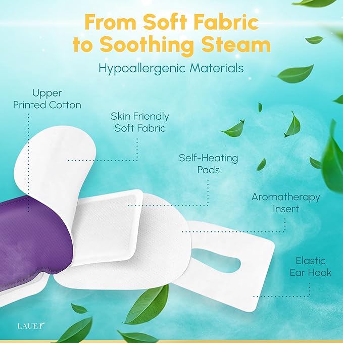 Heated Eye Steam Mask Dry Eyes Self Warm Compress Dark Circles Puffiness (1 Count (Pack of 12), Set of Scent (Lavender, Chamomile, Green Tea, Mint, Mandarin Basilic, Unscented))
