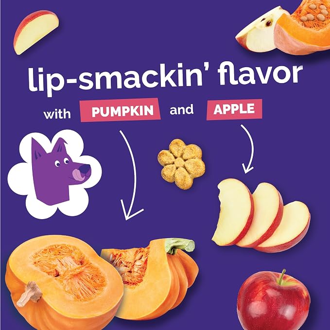 Fruitables Baked Dog Treats, Low Calorie Treats, Pumpkin & Apple, 7oz | Healthy Dog Treats, Training Treats, Crunchy Dog Biscuits, Limited Ingredient Recipe, Healthy Puppy Snacks, Made in USA
