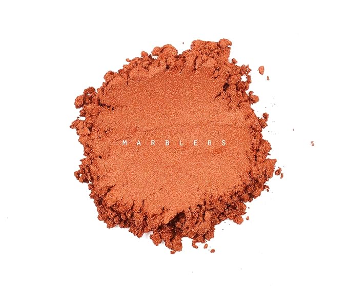 MARBLERS Fine Natural Mica Powder [Alloy Orange] 0.11oz (3g) | Highly Pigmented | Non-Toxic, Vegan, Cruelty-Free | Eyeshadow, Body Butter, Nail Polish, Nail Art | Party, Body, Face Makeup