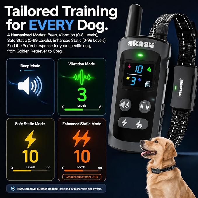 Dog Training Collar with Remote, for Small Medium Large Dogs, Grey