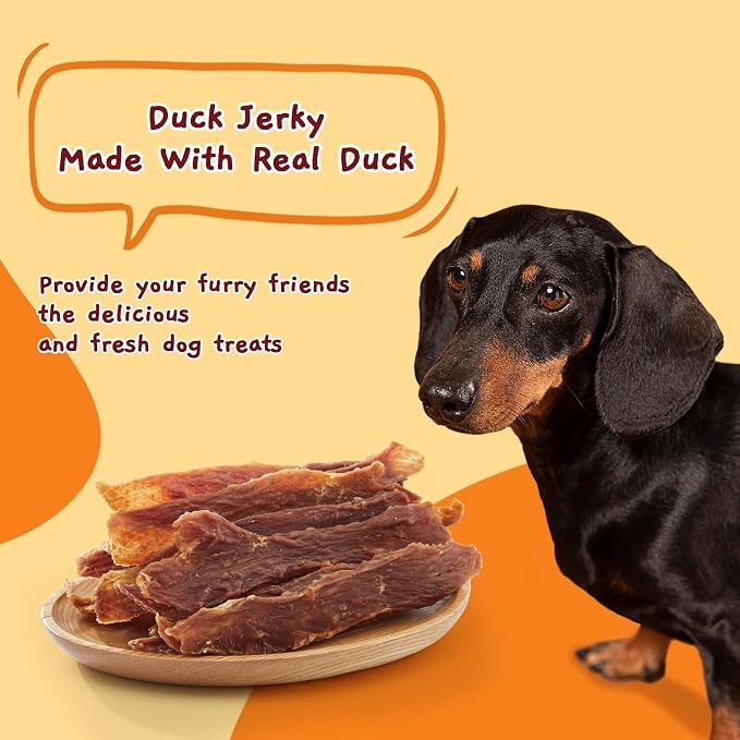 Jungle Calling Slow Roasted Duck Jerky Chewy Treats for Medium & Large Dogs | 10.6 oz High Protein, Limited Ingredient Natural Dog Treats Perfect for Daily Bonding, Skin & Coat Health, Easily Digestible