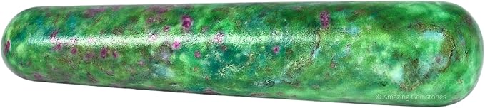 Amazing Gemstone Ruby Fuchsite Crystal Wand Massage Stick - Pelvic Wand Gua Sha for Adults - Crystals and Healing Stones Massage Wands for Adults Gifts (Smooth)