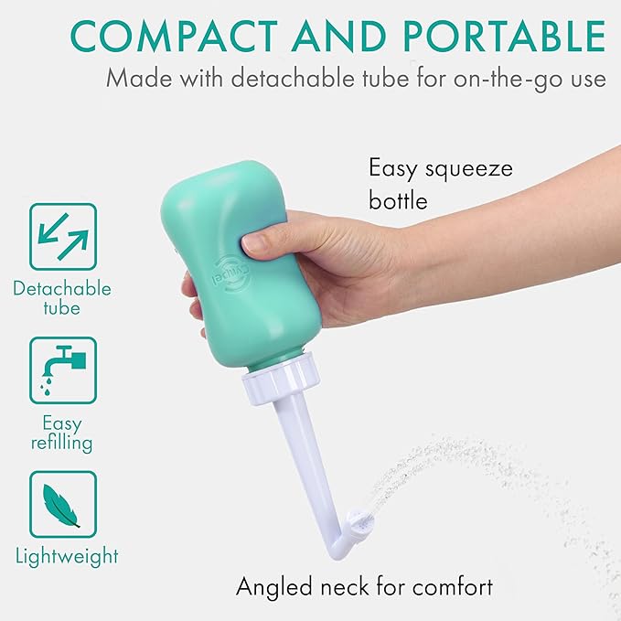 Cynpel Peri Bottle - Postpartum and Perineal Care - Portable Travel Bidet Sprayer for Women or Men - Handheld Jet Spray Bottle for Toilet - New Mom After Birth Recovery Essentials Feminine Care 2-pack