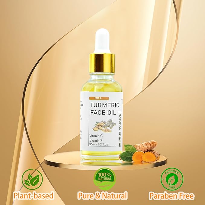 MR.A Turmeric Oil, Turmeric Face oil with Vitamin C for Face Body, Ginger Moisturizer Great for Cleanses Skin, Moisturize & Soothing skin, Tumeric Face Oil for All Skin Type