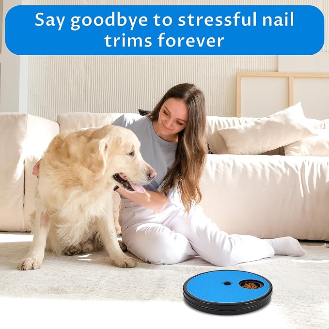 Grevosea Dog Nail Scratch Board, 3 in 1 Dog Scratch Board Rotatable Round Pad for Nails with Treat Box Dogs Nail File Toy Scratching Boards for Dogs Shorten Dog’s Side Nails Easier