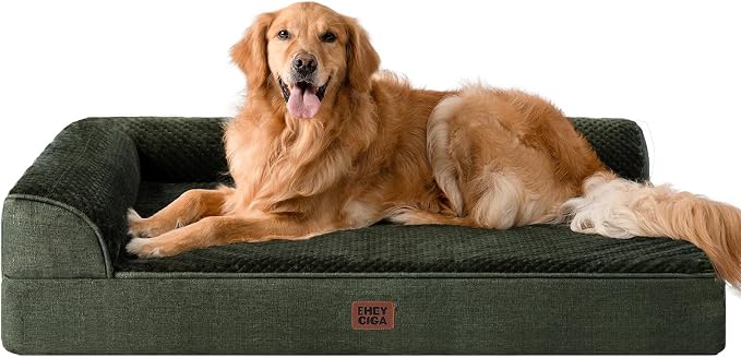 EHEYCIGA Extra Large Dog Bed Othorpedic, Memory Foam XL Dog Bed with Washable Removable Cover, Waterproof Pet Sofa Couch XLarge Size Dogs with Nonskid Bottom, 44x32x6.5, Dark Green | Washable Removable Cover, Waterproof Flat Pet Sofa Couch with Nonskid...