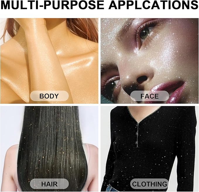 Hair and Body Glitter Spray, 1PC Glitter Hairspray Dry Powder Makeup for Clothes, Festival Rave Prom Loose Sparkle Powder,Holographic Ultra Fine Resin Glitters for Crafts (Sparkling Gold)