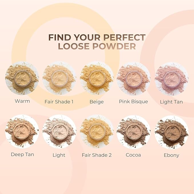 4pc Full Size Kit (Deep Tan) Mineral Makeup Matte Translucent Loose Foundation + Kabuki Brush + Concealer + Finishing Setting Powder + Bare Face Full Coverage SPF 30 All Skin Types Waterproof