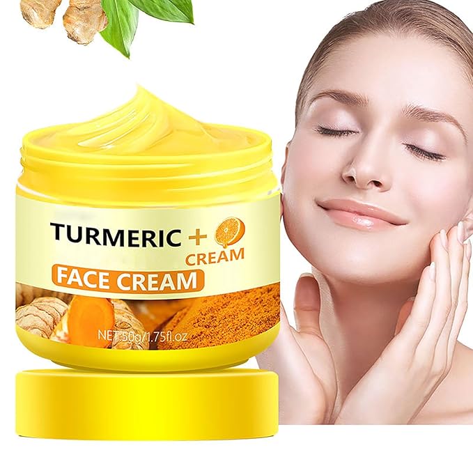 Turmeric Face Cream, Face Moisturizer Natural Turmeric Skin Facial Moisturizer Evens Tone Hydrating Anti-aging for Normal, Dry, Oily & Combination Skin 1.75 FL OZ