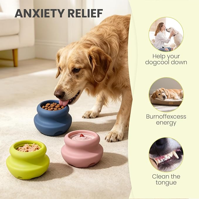 MateeyLife Freeze Dog Enrichment Lick Toy, Stuffable Frozen Lick Treat Bowl