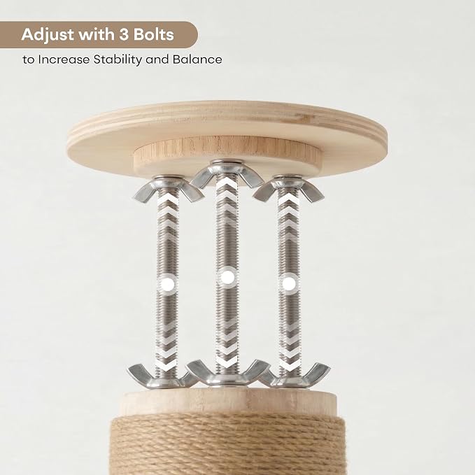Floor to Ceiling Cat Tree,5 Tier Adjustable Height Climbing Tower | 6-10.1 FT with Sisal Scratching Posts, Cats Activity with Cozy Hammock for Indoor Cats (Floor to Ceiling)