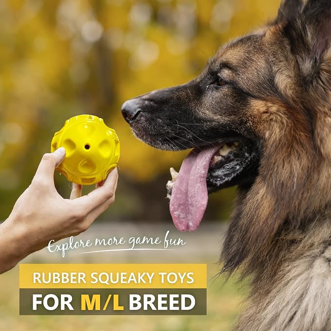 EASTBLUE Dog Toys for Aggressive Chewers, Indestructible Squeaky Football