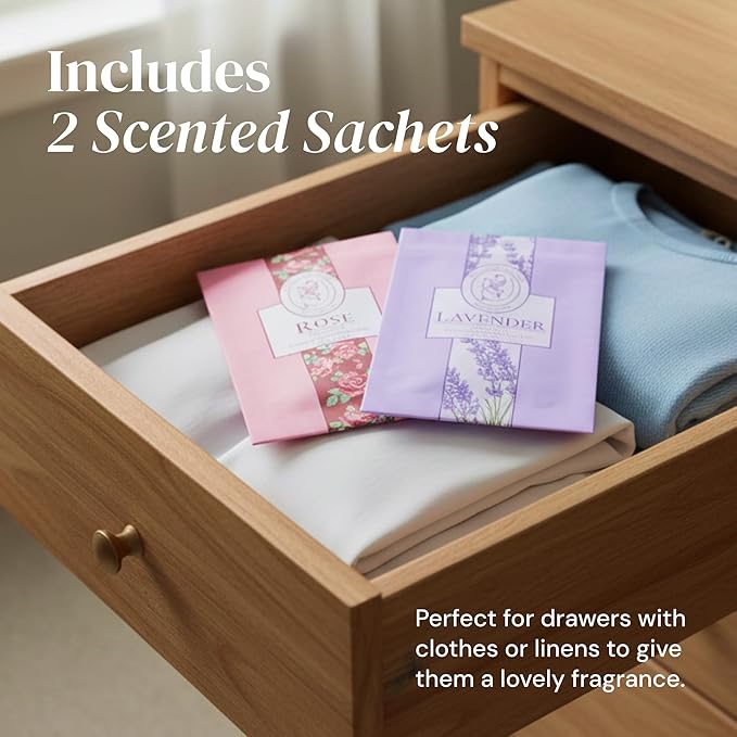 6-pc Scented Candle Gift Set for Women, Aromatherapy Inspired Adelegourdain | Incl. 4 Soy Wax Candles and 2 Fragrance Packets - Gift Ready Box - Scents incl. Bergamot, Maldivian Breeze, Jasmine, Berries