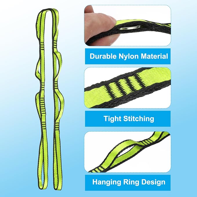 PATIKIL Daisy Chain Straps, Strong Climbing Strap Adjustable Nylon Chain Sling with Loops for Aerial Yoga Hammock Swing