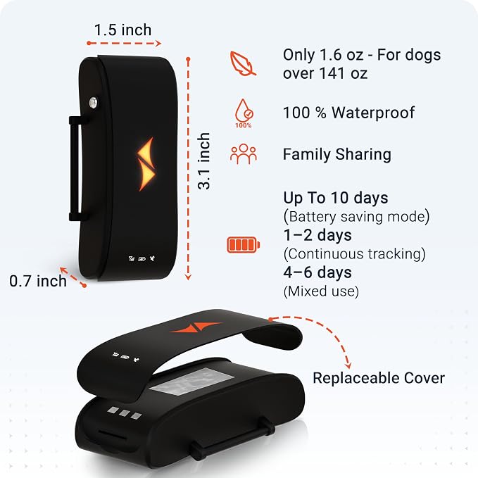 PAJ Dog GPS Tracker 3-Month Subscription Included, Real-time Pet Tracking