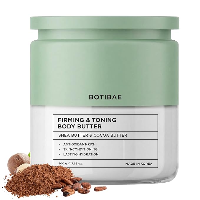 Shea Butter & Cocoa Body Butter – Dermatologist Tested, Anti Aging, Korean Skin Care – Deep Hydration, Skin Firming, Moisturizer For Dry Skin – Vegan, Cruelty-Free, Clean Beauty – 17 Fl Oz