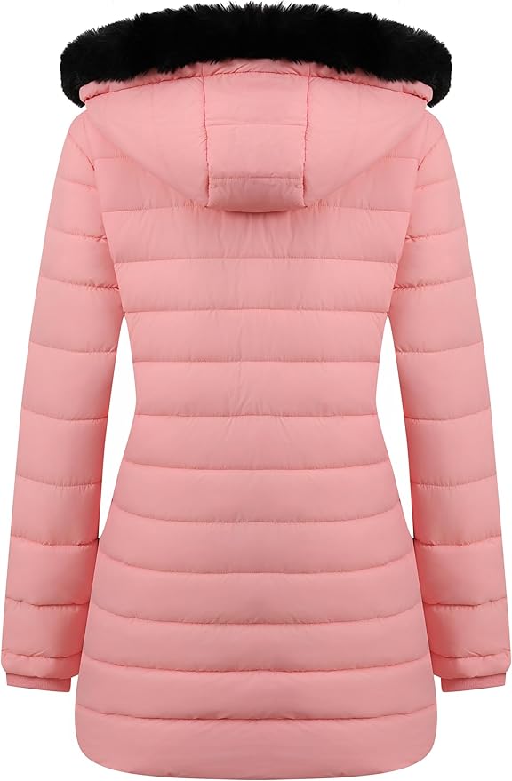 GOLDLADIES Women's Waterproof Long Down Jacket,Warm Winter Hooded Puffer Coat Thickened for Hiking Outdoor