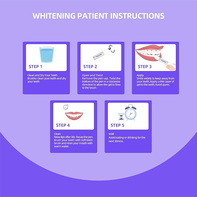 Anysmile Teeth Whitening Pens Non Sensitive Teeth Whitener Gel with Effective 20% Carbamide Peroxide, 4 Professional Tooth Whitening Gel Pens 2ml/Pen