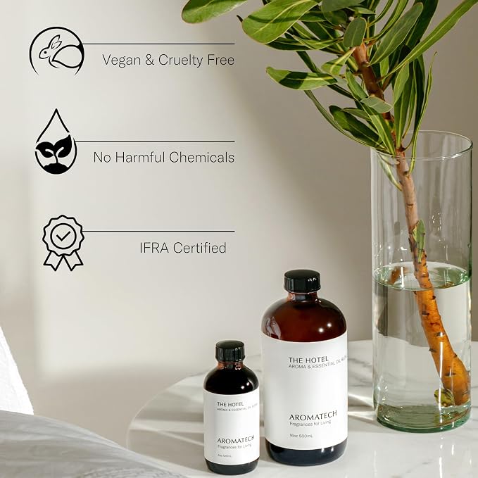 AromaTech The Hotel Premium Aroma Oil – Elevated & Luxurious Home Fragrance with Notes of Lavender, Citrus & Juicy Peach for Scent Diffusers, Cold-Air and UltraSonic Scent Machines – 60 mL