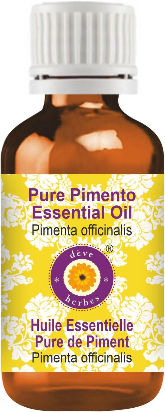 Deve Herbes Pure Pimento Essential Oil (Pimenta officinalis) Steam Distilled 10ml (0.33 oz)