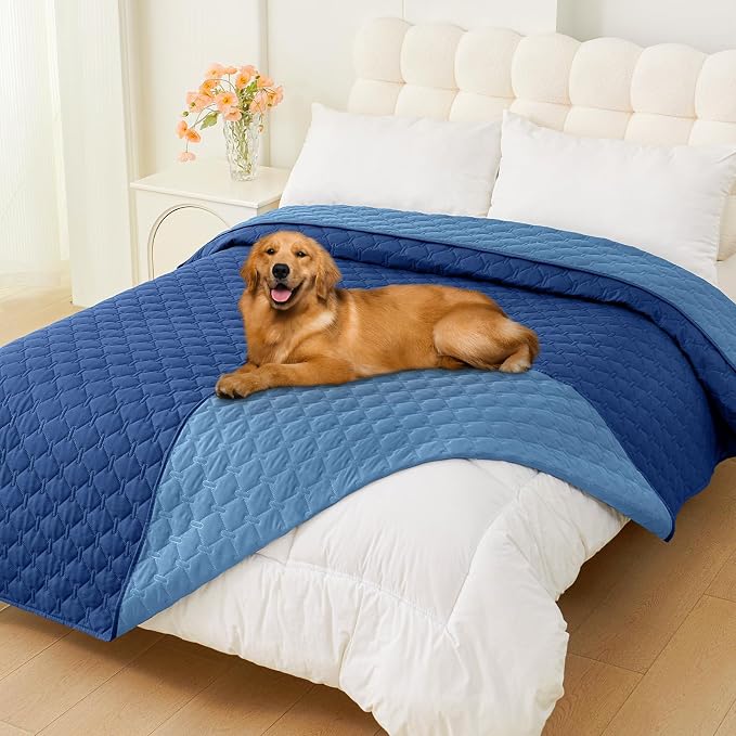 Smiry Waterproof Dog Bed Cover Blanket, Reversible Pet Blanket | Soft Reversible, Washable Leakproof Cats Dogs Couch Cover for Sofa, Couch, Furniture (82x102 Inch)